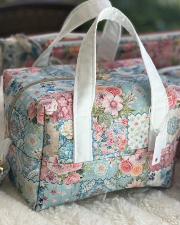 Shabby Garden Ditty Bag-Large Blue & Pink